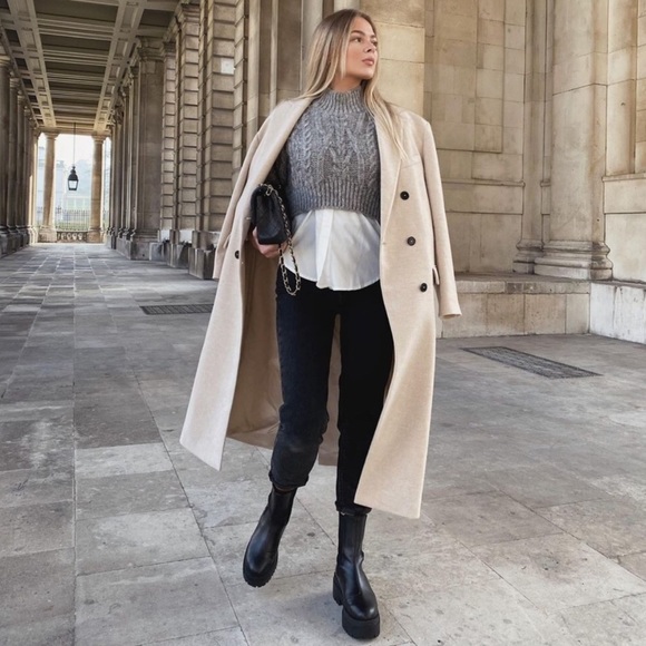 NWT Zara Wool Blend Coat - Picture 13 of 16